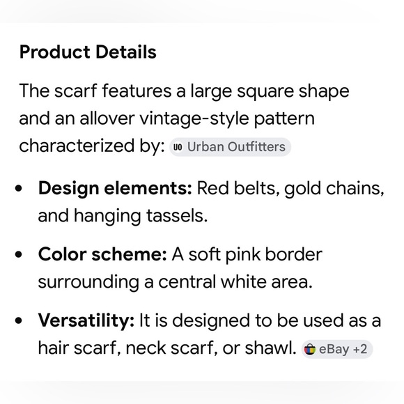 Urban Outfitters Tassels Patterned Scarf 32” square, purse scarf - Picture 3 of 4